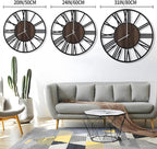 LEIKE Large LED Wall Clocks, Non Ticking, Battery Operated Rustic Round Modern - Image 3
