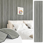 Grey Wood Wall Slat Panels Peel and Stick 3D Textured Fluted Wood Panels by STICKEEP