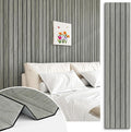 Grey Wood Wall Slat Panels Peel and Stick 3D Fluted Wood Panels by STICKEEP