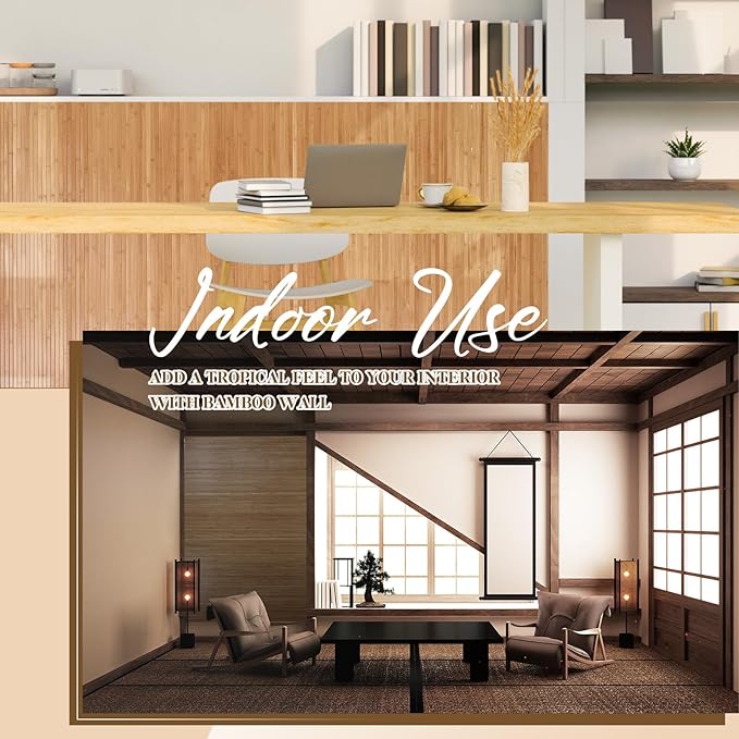 Juexica 2 Pcs Natural Bamboo Wall Panel 16 x 96 Inch Bamboo Covering Renewable - Image 7