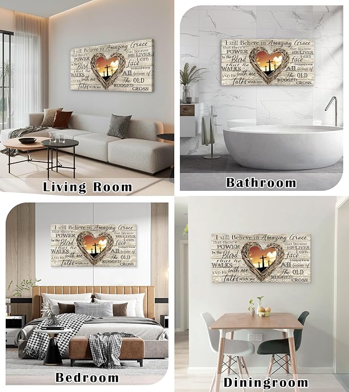 Cao Gen Decor Art A63550 Amazing Grace Wall Art Decor Canvas Print Picture - Image 3