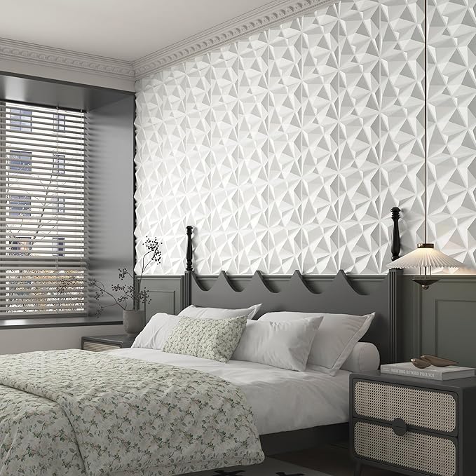 MIX3D 33 Pack 3D Wall Panels, Modern Diamond Textured Design - Image 8