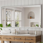 72'' x 36'' Large Beveled Silver Bathroom Vanity Mirror, Shatterproof Rectangle by QUEENFUN