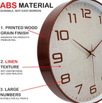 Woodgrain Wall Clocks Battery Operated 12 Inch - Image 6