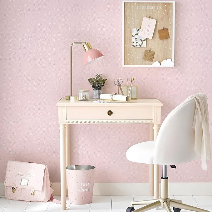 15.75"x787.4" Pink Wallpaper Peel and Stick Removable Grasscloth Textured - Image 5