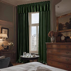NICETOWN Velvet Cafe Windows Valance, Olive Green Window Treatment - Image 3