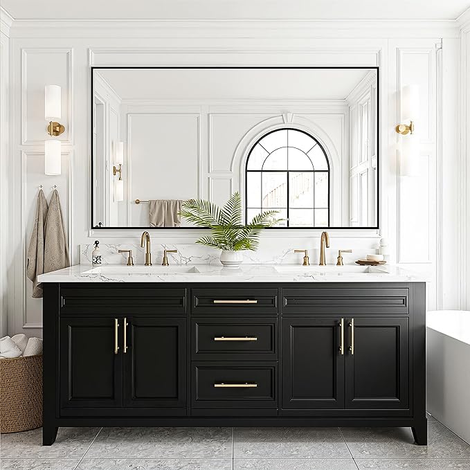FICTOR Bathroom Vanity Mirror-Black, 55x30 Inch, Shatterproof & Anti-Rust - Image 6