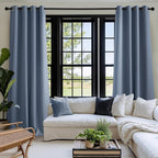 NICETOWN Room Darkening Draperies Curtains Panels, 2 Panels Stone Blue W52 x L84 - Image 8