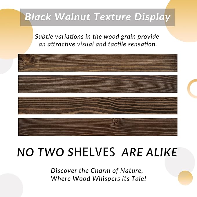 36 Inch Floating Shelves, 8-Inch Deep High-End Solid Wood Long Floating Shelves - Image 6