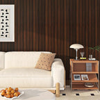 FunStick Brown Slats Wood Wallpaper Peel and Stick Removable Walnut Wood - Image 2