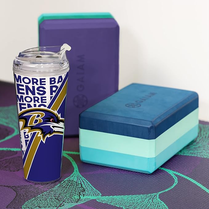 NFL Football 24oz Acrylic Tumbler with Hinged Lid, Officially Licensed Double Wall Tumbler for NFL Fans
