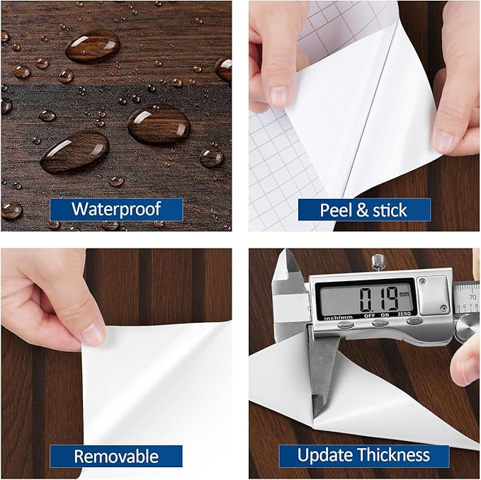 FunStick Brown Slats Wood Wallpaper Peel and Stick Removable Walnut Wood - Image 4