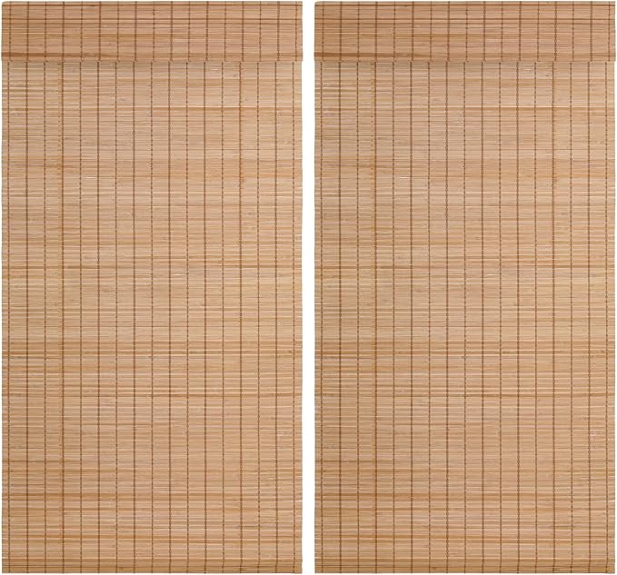 2 Pcs Cordless Bamboo Roman Shades by DoubleFill