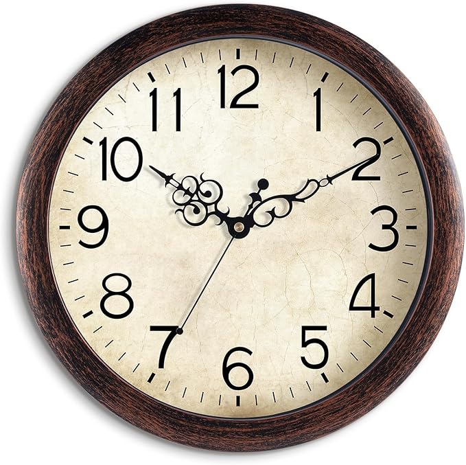 KECYET Wall Clock 12 Inch Vintage Wall Clocks Battery Operated Quartz Silent by KECYETWALLCLOCK