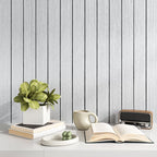 VEELIKE Light Grey Wood Slat Wall Panel Peel and Stick Wood Wall Panels - Image 7
