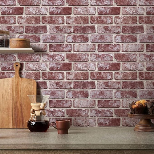 3D Faux Brick Wall Panels Peel and Stick, Small Brick-Look Textured Wall Sticker - Image 2