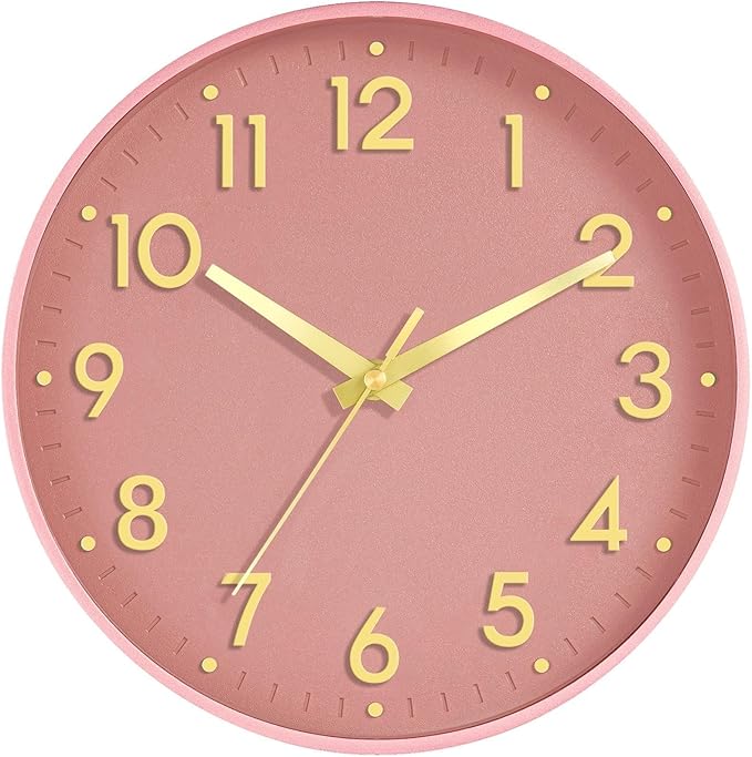 Mosewa Wall Clock 12 Inch, Battery Operated Silent Non-Ticking Modern Analog by MOSEWAWALLCLOCK