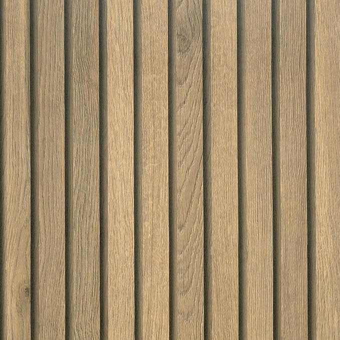 VEELIKE Natural Light Oak Wood Slat Peel and Stick Wallpaper Wood Panel by VEELIKE