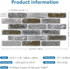 COMSTICKC 3D Faux Brick Wall Panel Peel and Stick, DIY UrltraLight PVC Self - Image 5