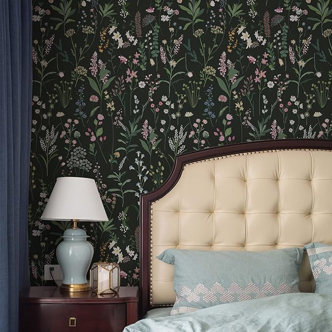 JiffDiff Floral Wallpaper Peel and Stick Farm Floral 472" x 17.3" Wildwood Wall - Image 4