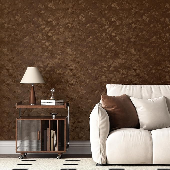 Wallercity Brown Peel and Stick Flocking Fabric Contact Paper - Image 4