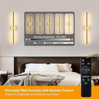 Morauroral 30″ Walnut Battery Operated Wall Sconces - Image 2
