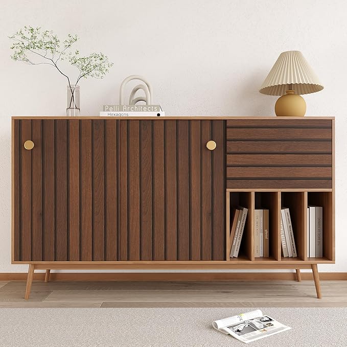 VEELIKE Walnut Wooden Slat Wallpaper Peel and Stick Waterproof Dark Wood - Image 7