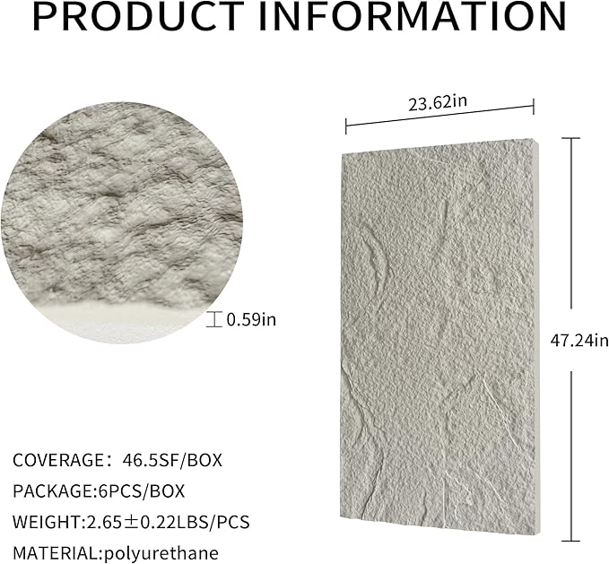 3D Faux Stone Wall Panels, Lightweight & Waterproof Accent Marble Stone Skin - Image 2
