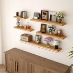 BGMG Wood Floating Shelves 48 inch Set of 2, Rustic Wooden Wall Mount Shelves - Image 4