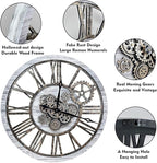 The B-Style Large Wall Clock 24 inch Moving Gear Wall Clock Oversized Vintage - Image 4
