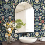 FunStick 17.5"x354" Dark Blue William Morris Wallpaper Vintage Antique Leaves - Image 4
