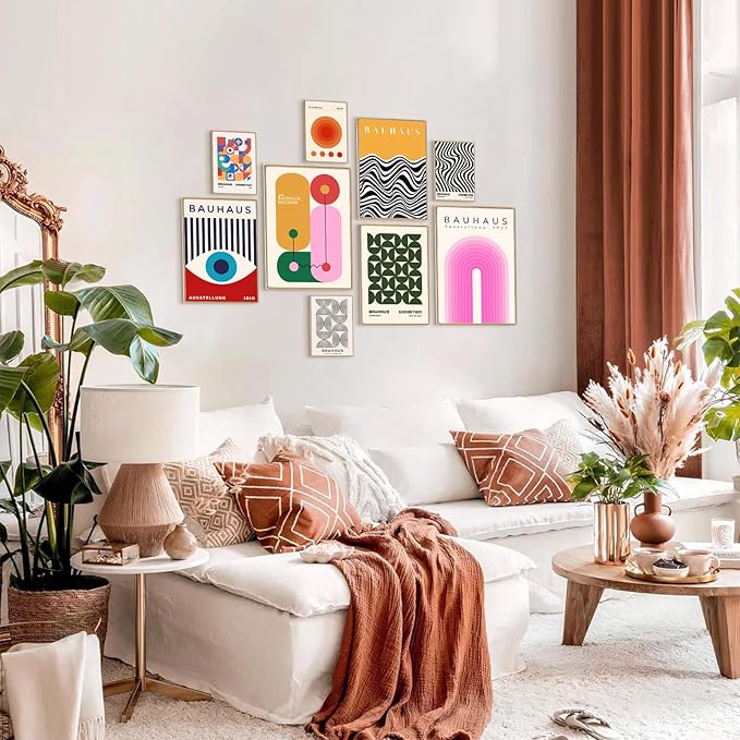 KBKBART 9PCS Eclectic Wall Art Decor, Modern Maximalist Wall Prints - Image 5