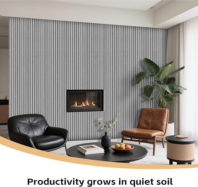 RITOLLO 8 Packs Acoustic Panel 47.2"×23.6" Sound Absorbing Slat Wall Panels - Image 4