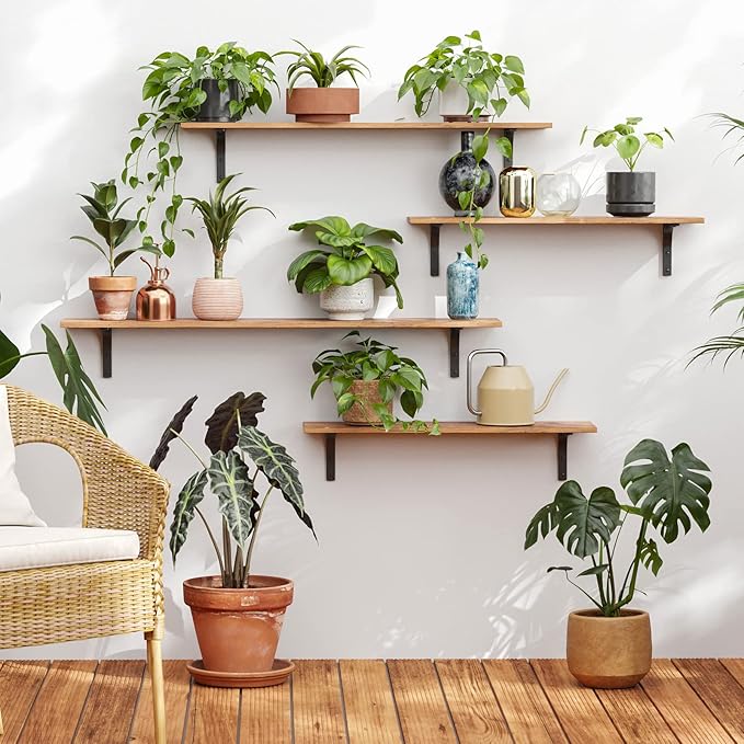 DINZI LVJ Long Wall Shelves, 39.4Inch Wall Mounted Shelves Set of 4, Extra - Image 7