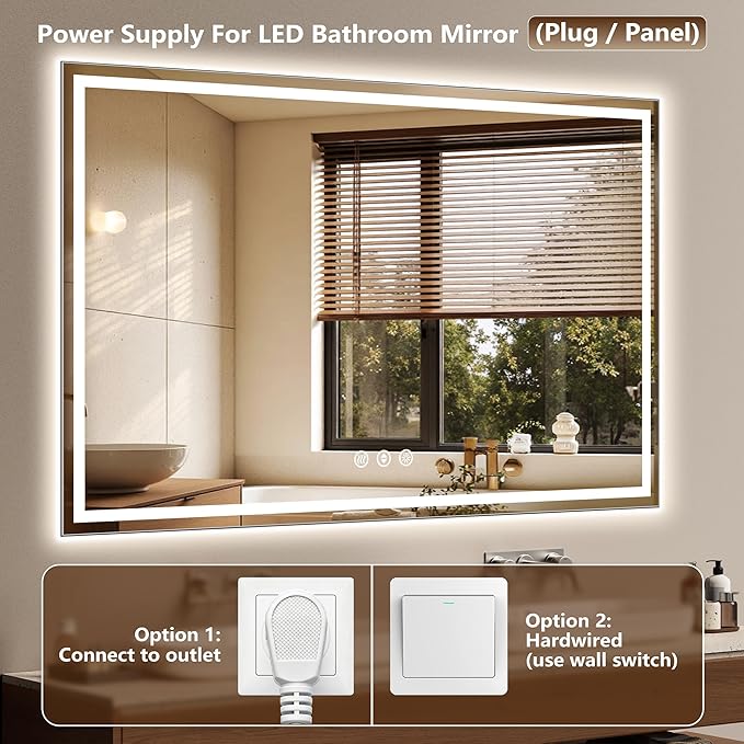 60x36 Inch LED Lighted Bathroom Mirror - Image 5