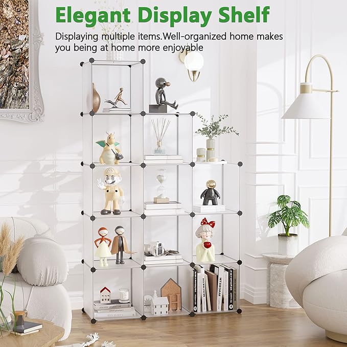 C&AHOME Cube Storage Organizer, 12-Cube Closet Cabinet Organizer, DIY Cube Shelf - Image 2