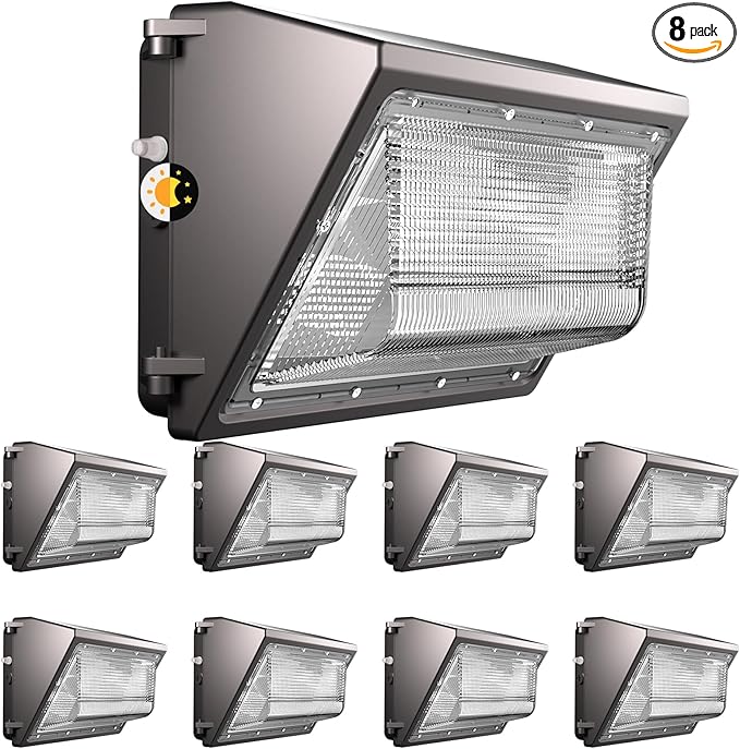 Lightdot 8Pack 120W LED Wall Pack Lights, 100-277v Dusk to Dawn by LightdotLighting