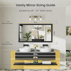 Briivue 55x30 Inch Black Bathroom Mirror - Image 2