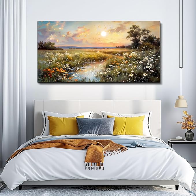 hyidecorart Vintage Farmhouse Wildflower Wall Paintings Canvas Wall Art - Image 2