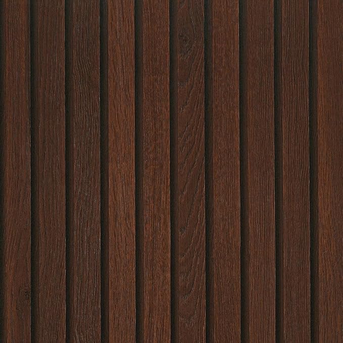 FunStick Brown Slats Wood Wallpaper Peel and Stick Removable Walnut Wood by FunStick