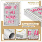 Liyark Retro Trendy Newspaper Canvas Wall Art 'What If All Works Out' Poster - Image 2