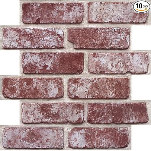 3D Faux Brick Wall Panels Peel and Stick, Small Brick-Look Textured Wall Sticker by SMOOSTIKCDECOR