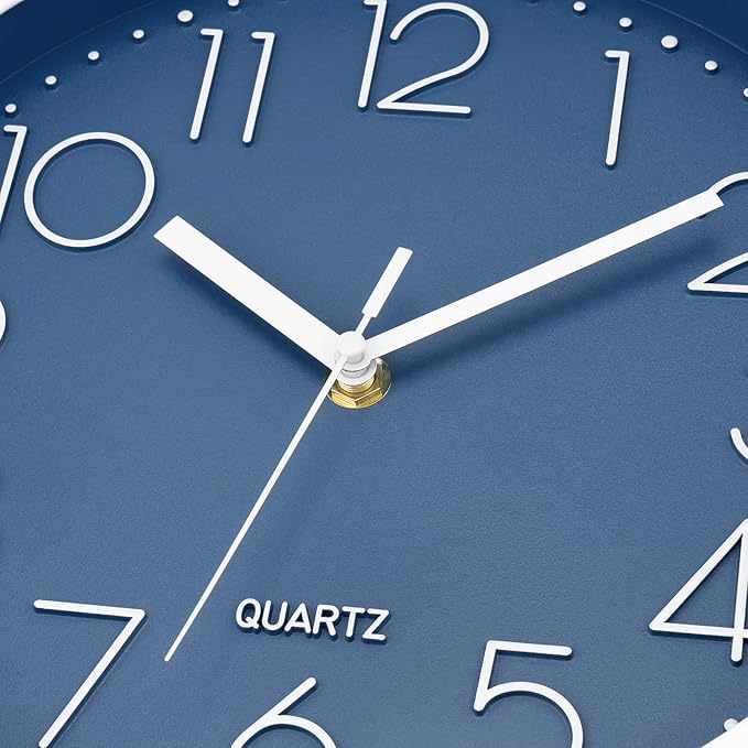 Foxtop 10 Inch Wall Clock Silent Non-Ticking Battery Operated Quartz Round - Image 8