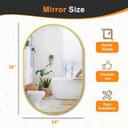 Bathroom Mirror for Wall, Metal Framed Vanity Mirror - Image 7