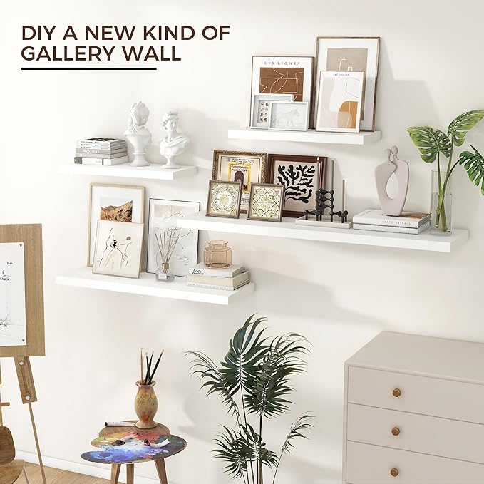 Venusmiles Floating Shelves for Wall 24 inch Long, Engineered Wood Wall Shelves - Image 2