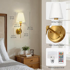 DORESshop Battery Operated Wall Sconce Set of 2, Wall Light Wireless Easy to - Image 7