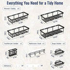 8 Pack Adhesive Rustproof Shower Shelves - Image 8