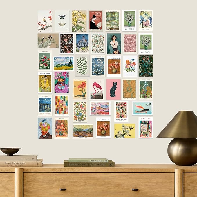 KBKBART 40 Pcs Vintage Wall Collage Kit Maximalist Paintings Art Prints Vintage - Image 7