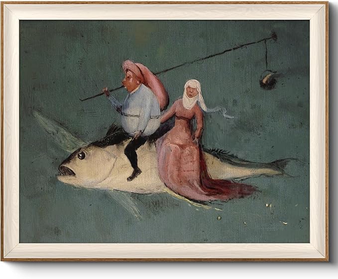 VIYYIEA Framed Wall Art for Living Room, Drive the Fish Canvas Prints, Vintage by VIYYIEAART