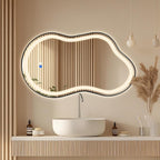 Dorlicecass Irregular Led Bathroom Mirror- Black 26"x46" Single Piece Vanity - Image 2